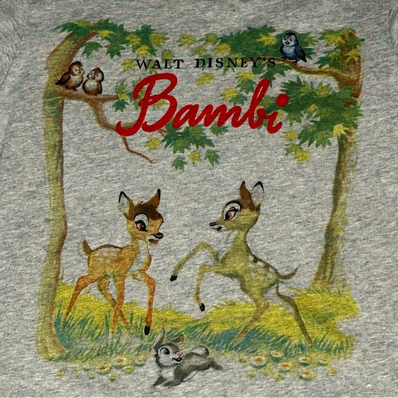 Disney Uniqlo Women’s Bambi Graphic Grey Tee Small - Picture 2 of 7
